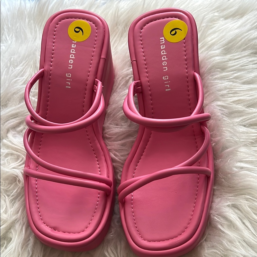 Madden Girl Vibrant Pink Strappy Sandals